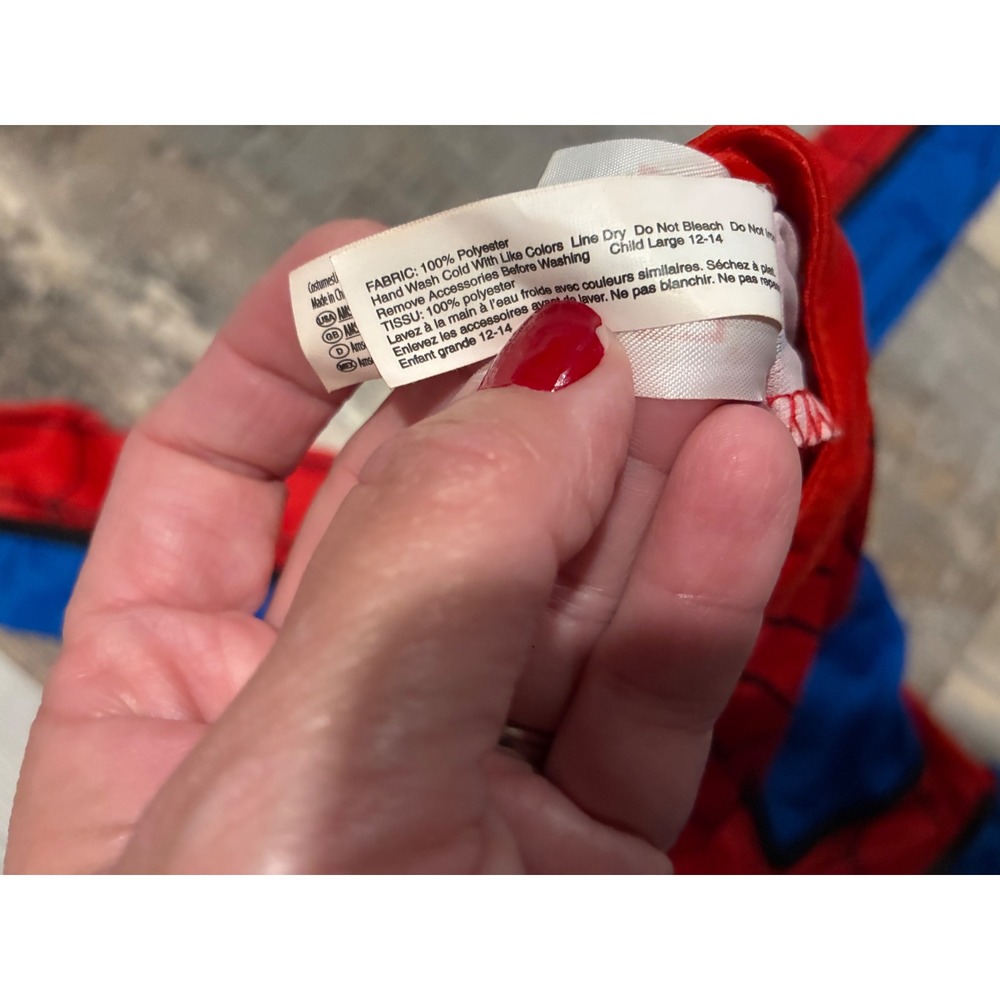 Marvel Spider-Man Costume Dress Kids Large 12-14 Red Blue Superhero Halloween - Picture 4 of 5